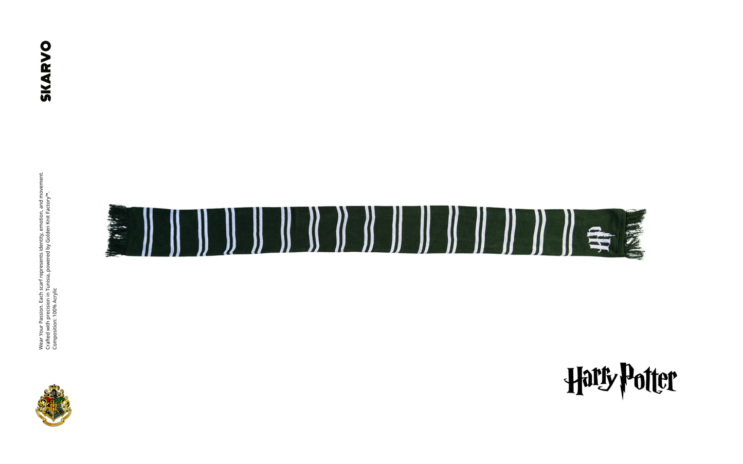 SLYTHERIN SCARF — Green & White